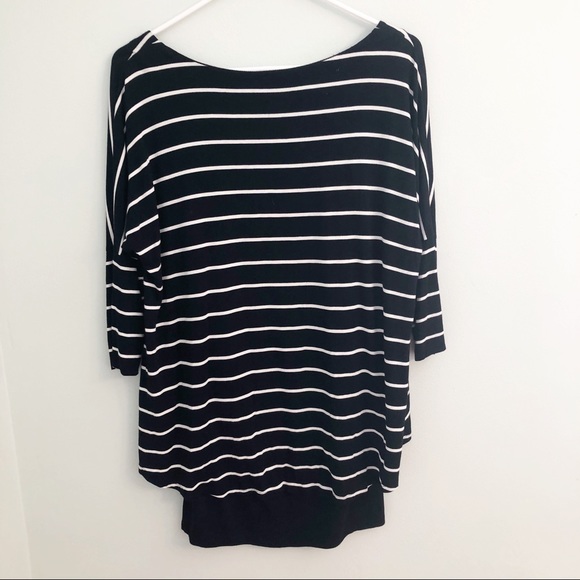 WHBM Double Layer Stripe Tunic Top XS - Picture 4 of 6